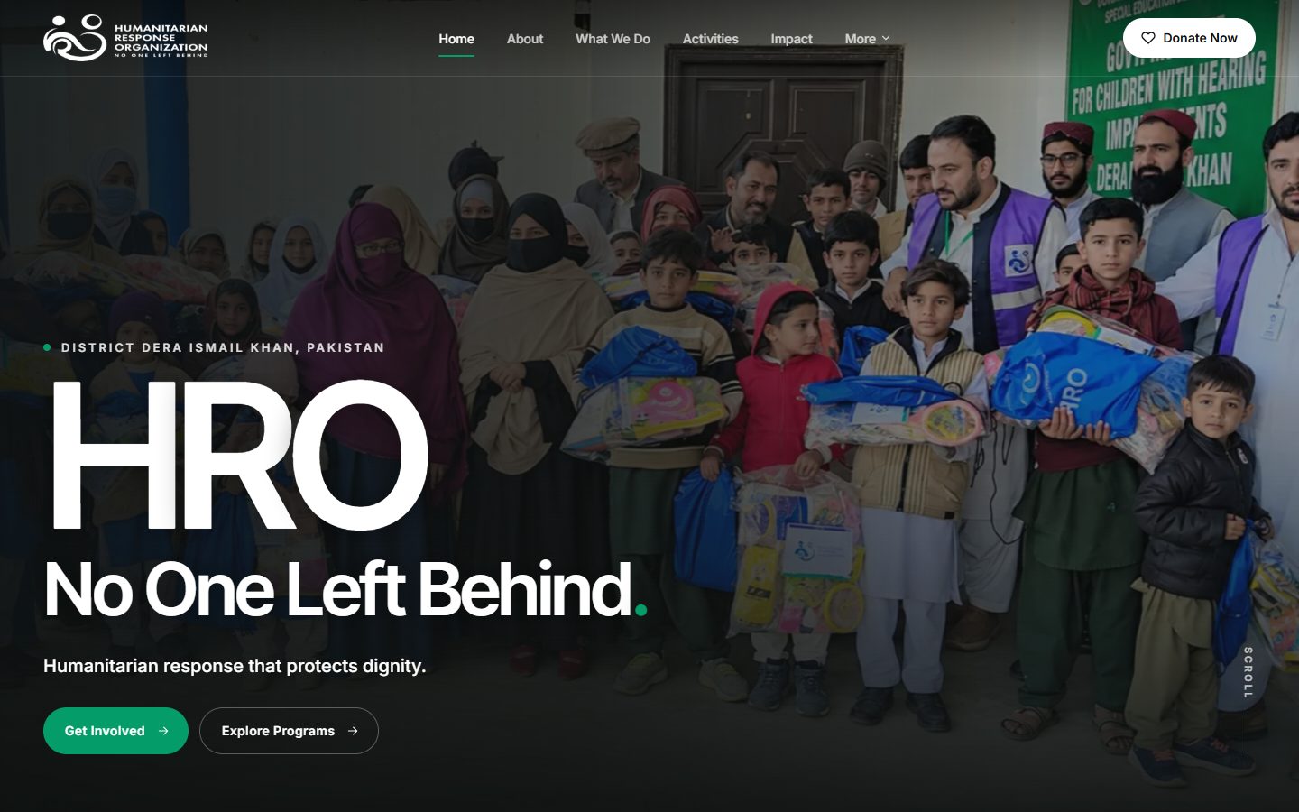 HRO (Humanitarian Response Organization) homepage